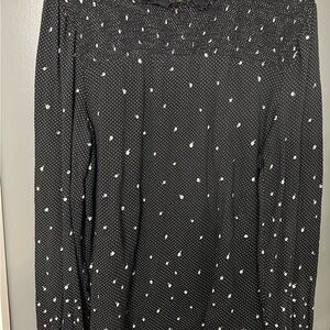 Lucky Brand Black and White long sleeve blouse size XL